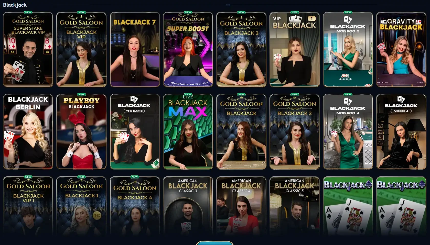 Interface du casino en ligne Vincispin